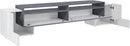 Mobile Tv 3 Ante e Ripiano a Giorno 210x45x45 cm Pillon Low 2A 1R Bianco Lucido/Report Grigio  