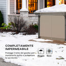 Tetto di Ricambio Impermeabile 3x3m in PVC Impermeabile e Trasparente con Corde di Sicurezza