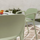 Set 4 Sedie da Giardino 60x56x75 cm dal Design Moderno Impilabili Verde  