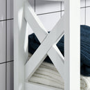 Mobile Scaffale Salvaspazio 2 Cassetti 3 Mensole 60x20x165 cm  Bianco