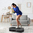 Stepper Fitness Altezza Regolabile Antiscivolo Capacità 250 kg Grigio   
