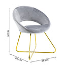 Poltrona Imbottita 66x65x68 cm in Tessuto Effetto Velluto Grigio