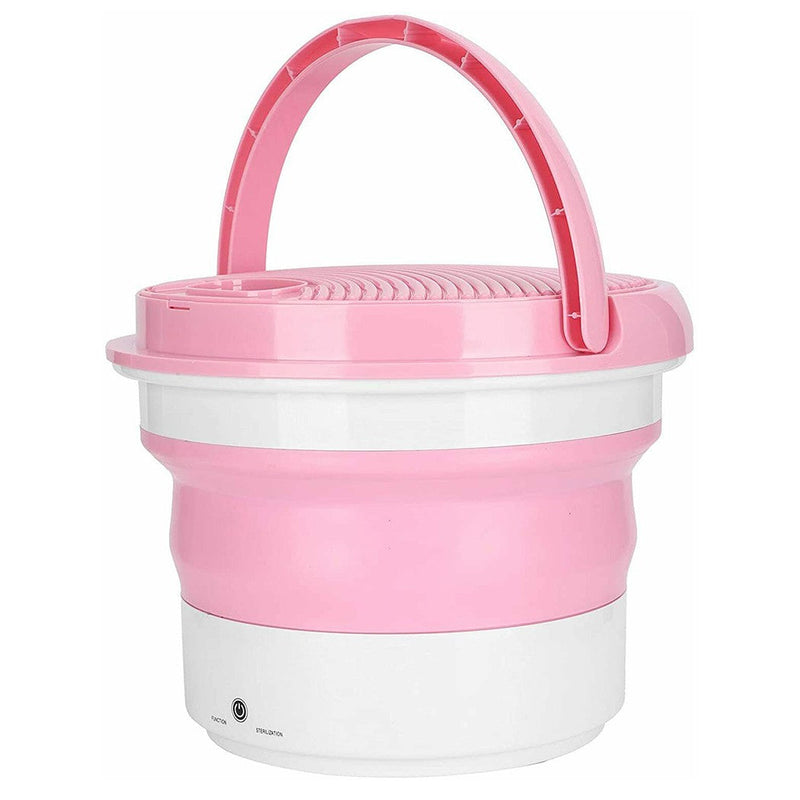 Mini Lavatrice Portatile Pieghevole da Campeggio 25x31 cm Rosa