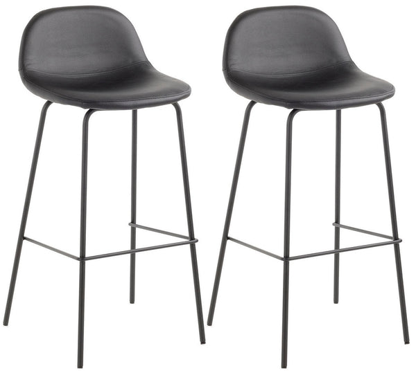 prezzo Set mit 2 Hockern 42x43x91,5 cm in schwarzem Kunstleder
