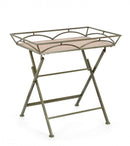 Set 2 Tavolini da Soggiorno 63x40x60 cm in Acciaio Guenda Verde Scuro