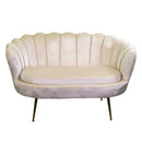 Divano 2 Posti 128x74xh50 cm in Velluto Crema