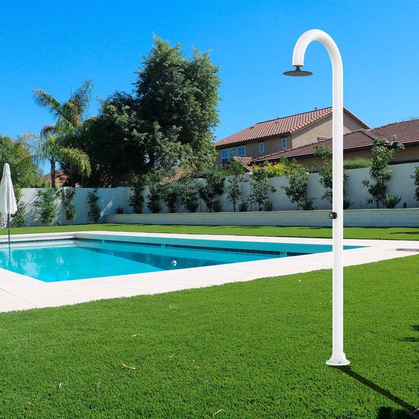 sconto Doccia da Giardino ad Acqua Fredda in Alluminio con Timer Sined Luna Bianco