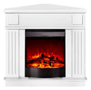 Camino Elettrico da Pavimento ad Angolo 100x100x50 cm Effetto Fiamma 1600W Marina & Corsica Noce