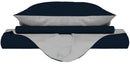 Copripiumino con Sacco e Federe Doubleface Blu Scuro\/Grigio Chiaro