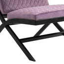 Poltrona Imbottita in Acciaio e Poliestere Effetto Trapuntato 65x82x68 cm  Viola