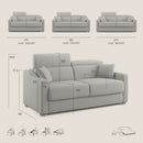Divano Letto 3 Posti 191x100x98 cm in Tessuto Grigio