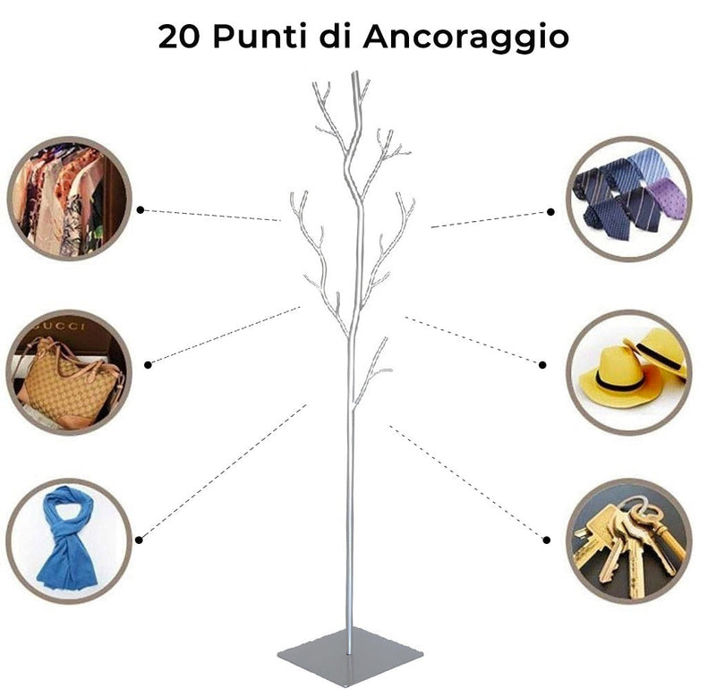 Appendiabiti da Terra 33x33x178 cm in Ferro Battuto Vasconi Salice Giallo