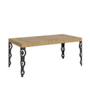 Tavolo Allungabile 200-460x90x77 cm Karamay Quercia Natura Telaio Antracite 