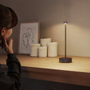 Lampada da Tavolo Touch Luce Led 3 Tonalità Ricaricabile con USB in Acciaio Caffè  