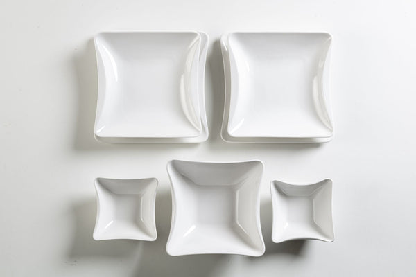sconto Servizio Piatti e Bowl da Tavola 16 Pezzi in Porcellana Bianca