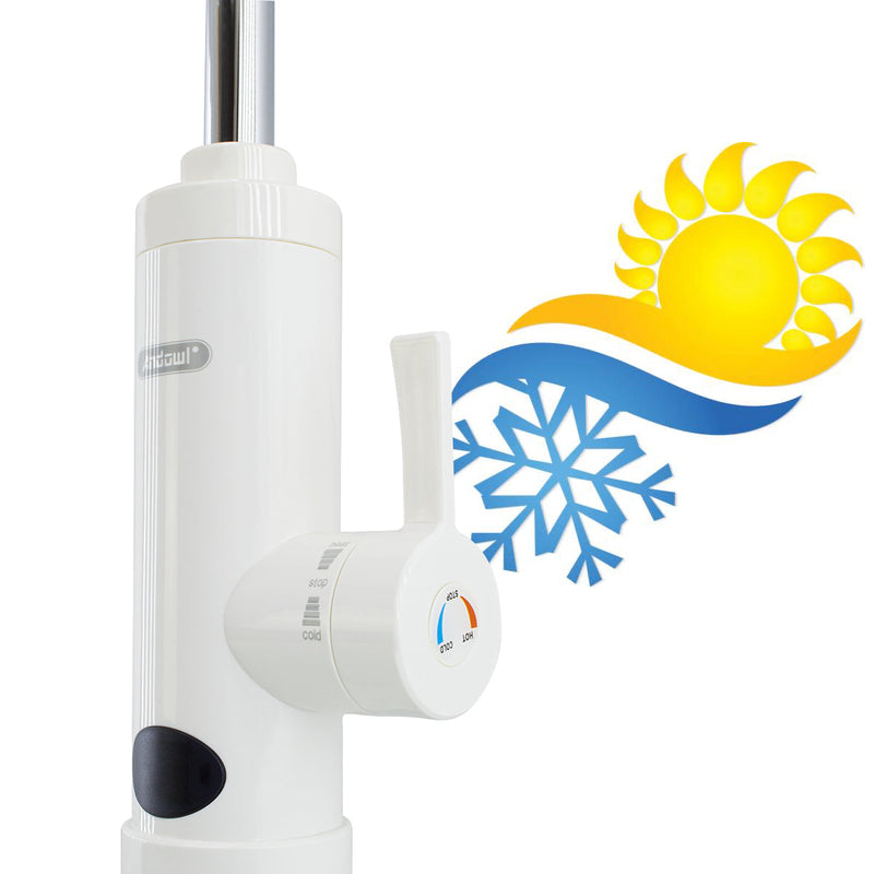 Rubinetto Elettrico per Acqua Calda 21x41 cm Riscaldamento Istantaneo con Display Temperatura