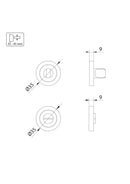 Set di Nottolino su Rosetta Rotonda per Porta Interna 35 mm Zama Nero 5 Pezzi Emuca