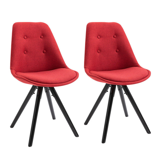 sconto Set mit 2 gepolsterten Stühlen 48 x 56 x 87 cm in rotem Stoff