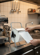 Porta Rotolo a Cavalletto da Banco per Carta Asciugamani Multiuso 30 cm in Acciaio 8055E Agrati