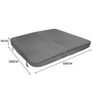 Telo Copertura per Vasca Idromassaggio 220x220x10 cm Design Pieghevole con Maniglie e Cinghie Grigio  