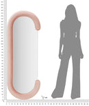 Specchio da Muro Chantal Velluto Rosa 60x7x160 cm in MDF e Poliestere e Specchio Rosa      