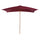 2x3m Gartenschirm aus Holz und bordeauxfarbenem Polyester