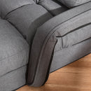 Poltrona Letto Singolo Trasformabile 62x78x70 cm in Tessuto Effetto Lino Grigio