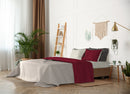 Set Lenzuola Sopra Sotto e Federe Doubleface Bordeaux\/Panna Varie Misure