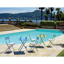 Set da Giardino in Ferro 60X60cm Vorghini Bistrò Quadrato Avio