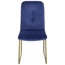Set 2 Sedie Imbottite 44,5x59,5x91 cm in Flanella  Blu