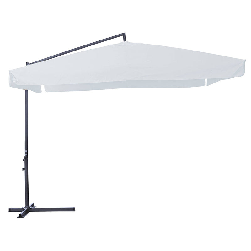 Ombrellone Decentrato 3x3 mt Struttura in Acciaio da Giardino Esterno Bianco