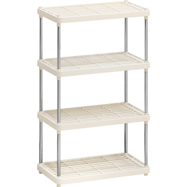 acquista Regal 4 Regale 42 x 22 x 80 cm aus Metall und Kunststoff Will Silber/Weiß