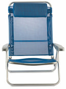 Sedia Mare Spiaggina Pieghevole con Cuscino in Alluminio Soriani Brasile Blu Melange