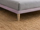 Letto Singolo con Rete Rivestita Microfibra Glicine Tessis Testata Button Varie Misure