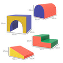 Set 4 Blocchi di Costruzione Morbidi per Bambini Gioco Educativo Modulabile in PU e EPE Multicolore      