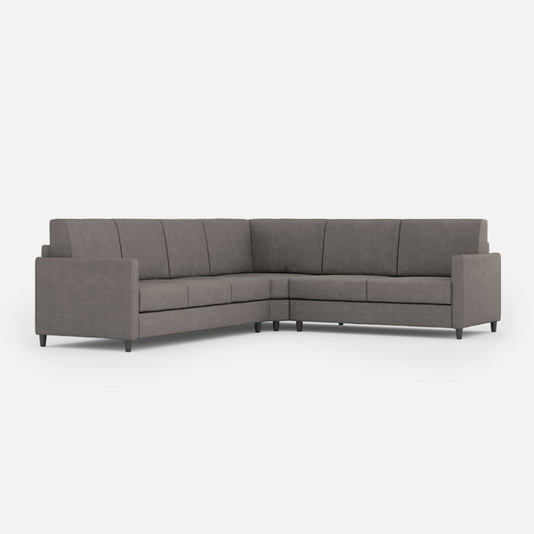 Divano Angolare 6 Posti 281x221x85 cm Karay in Tessuto Grigio sconto
