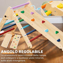 Gioco da Arrampicata per Bambini 18-48 Mesi con Triangolo e Pannello Scivolo ed Arrampicata in Legno di Pino Multicolore      