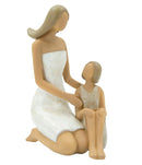 Donna Wood con Bambina 10x5,5x11,5 cm in Poliresina