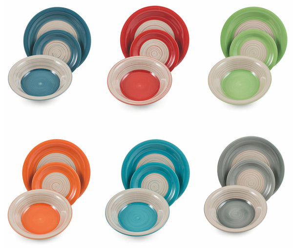 acquista 18-teiliges Geschirrservice aus mehrfarbigem Soriani California Stoneware