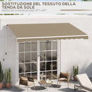 Telo di Ricambio per Tenda a Bracci in Poliestere Anti UV da 4x2,5m Beige