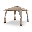 Gazebo da Giardino 3x3m Telo in Poliuretano con Ventilazione Taddei Venice Beige