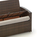 Set Salotto da Giardino in PVC Rattan Divano 2 Posti 2 Poltrone e Tavolino Taddei Syrma Marrone