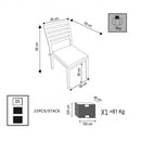 Sedia da Giardino Formentera con Cuscino 46x62x84 h cm in Alluminio Bianco