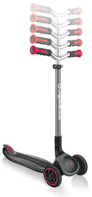 Monopattino 3 Ruote Pieghevole 5 Altezze Max 50 Kg Globber Master Grigio e Rosso