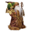 Puntale tessuto Babbo Natale oro e marrone cm Ø22xh30