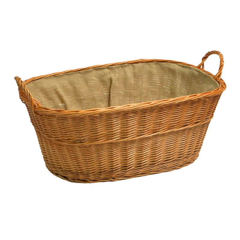 Cesta Portalegna in Vimini e Juta 74x51H32/38cm Europeo