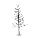 Albero di Natale Luminoso con 186 Led Luce Calda 20x20xH150cm Marrone Innevato
