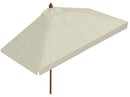 Ombrellone da Giardino 1,5x3 m Palo Ø57 mm Mezzaluna in Legno Telo in Acrilico Ecrù