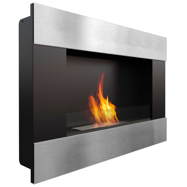 online Bioethanol Wandkamin 90x65,2 cm Flig Boston Silber