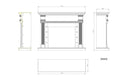 Cornice da Pavimento per Inserto Camino Elettrico 114x28,2x102,2 cm in MDF Sined Caldera Turchese